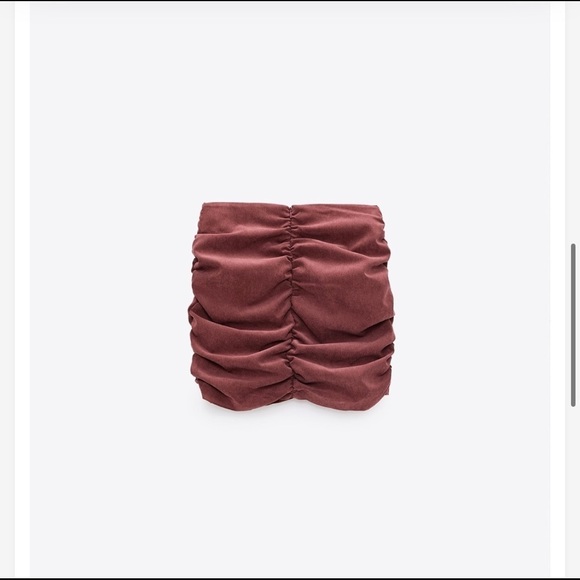 [Zara] Corduroy Ruched Mini Skirt - Picture 6 of 6
